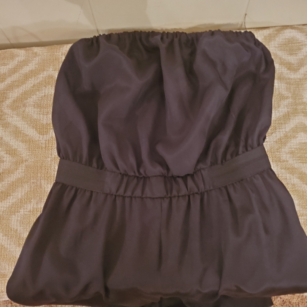 Womens Black Strapless Romper